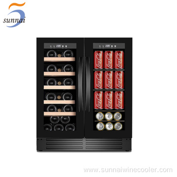 Stainless Steel Dual Zone Bar Beverage Wine Fridge